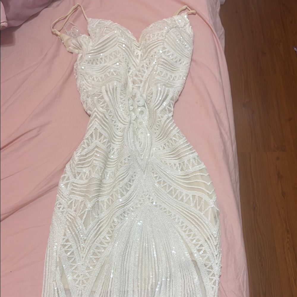 White hoco/formal dress, from Windsor